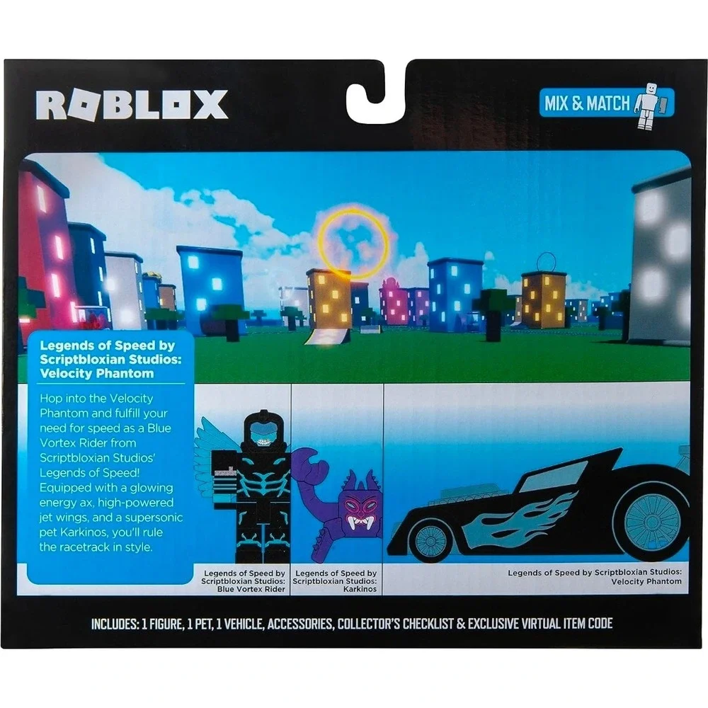 Roblox Jailbreak Celestial Car Vehicle Set with Winged Figure and Purple Monster